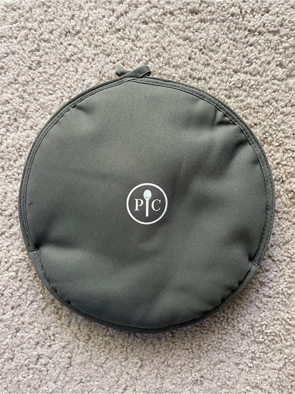 Pampered Chef Tortilla Warmer - Gray White Round Padded - Pancakes Buns Bread